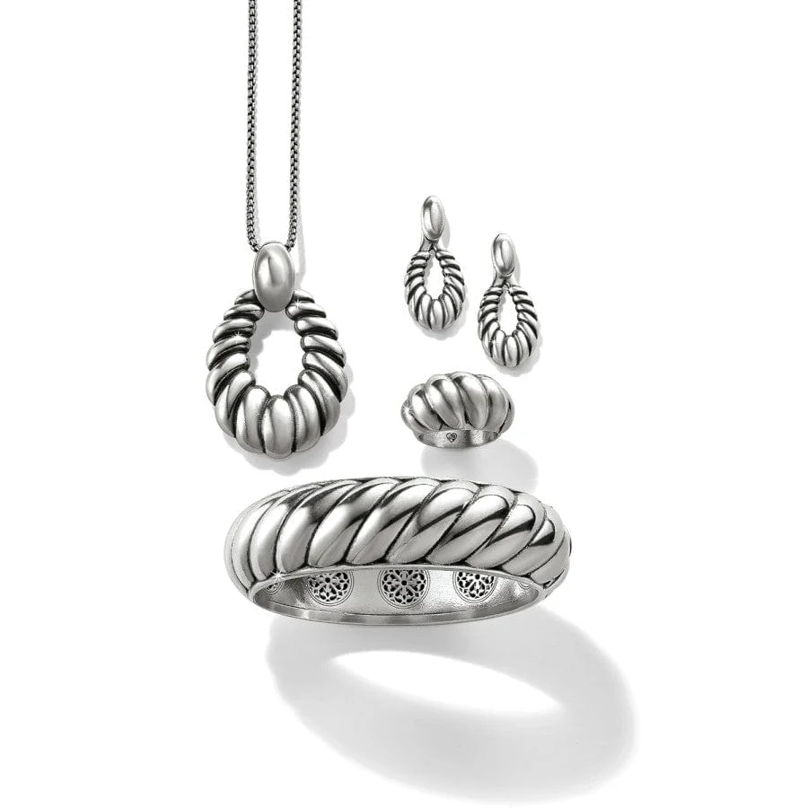 Athena Scalloped Post Drop Earrings - Image 3