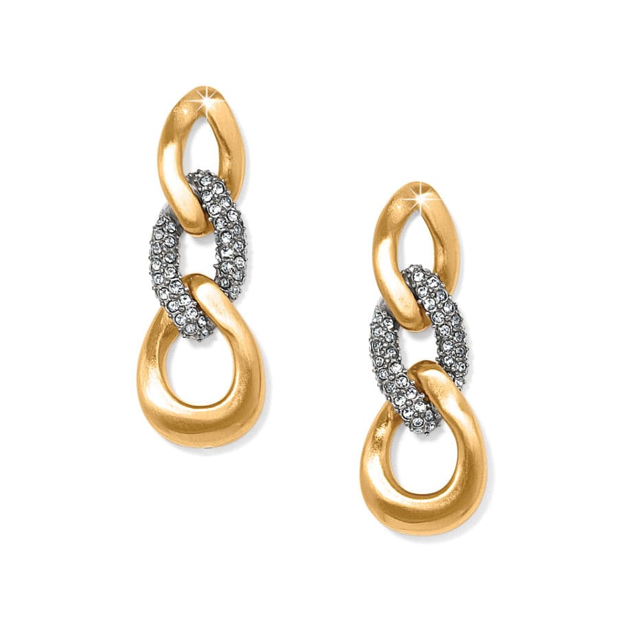Cleo Pave Link Post Drop Earrings - Image 2