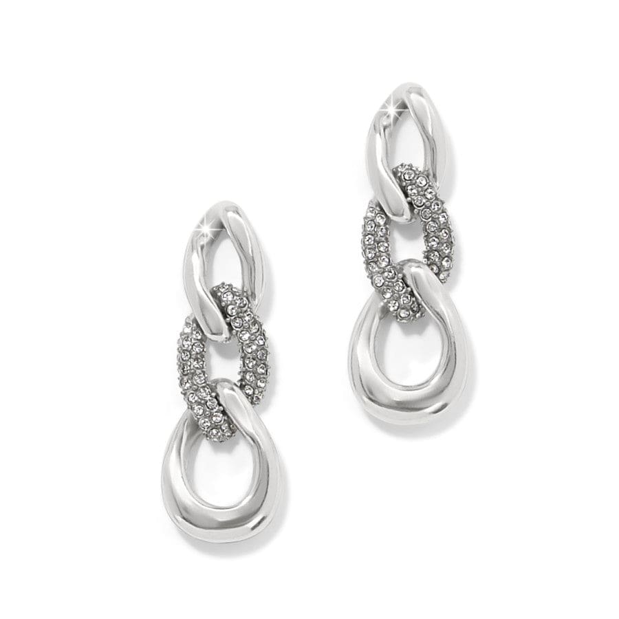 Cleo Pave Link Post Drop Earrings - Image 3