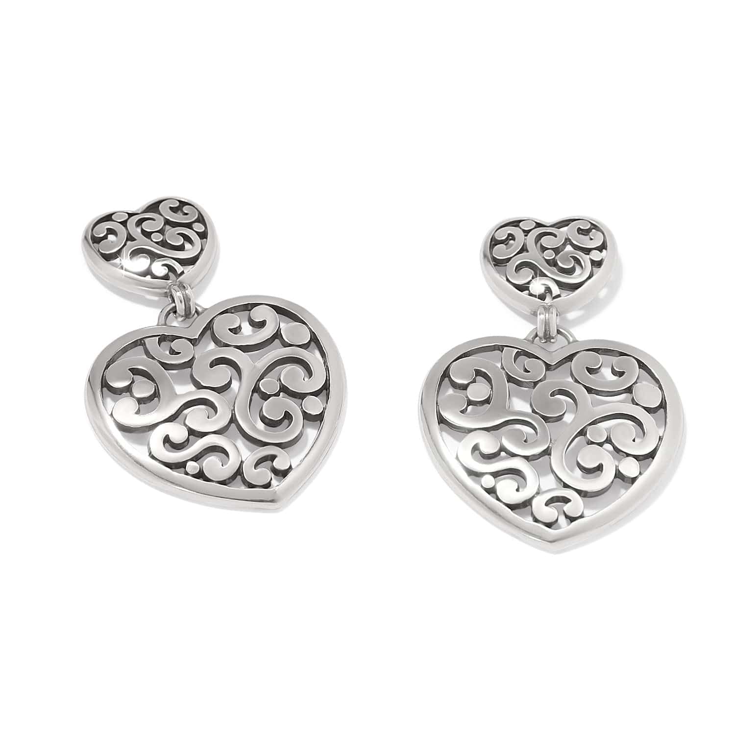 Contempo Heart Double Post Drop Earrings - Image 4