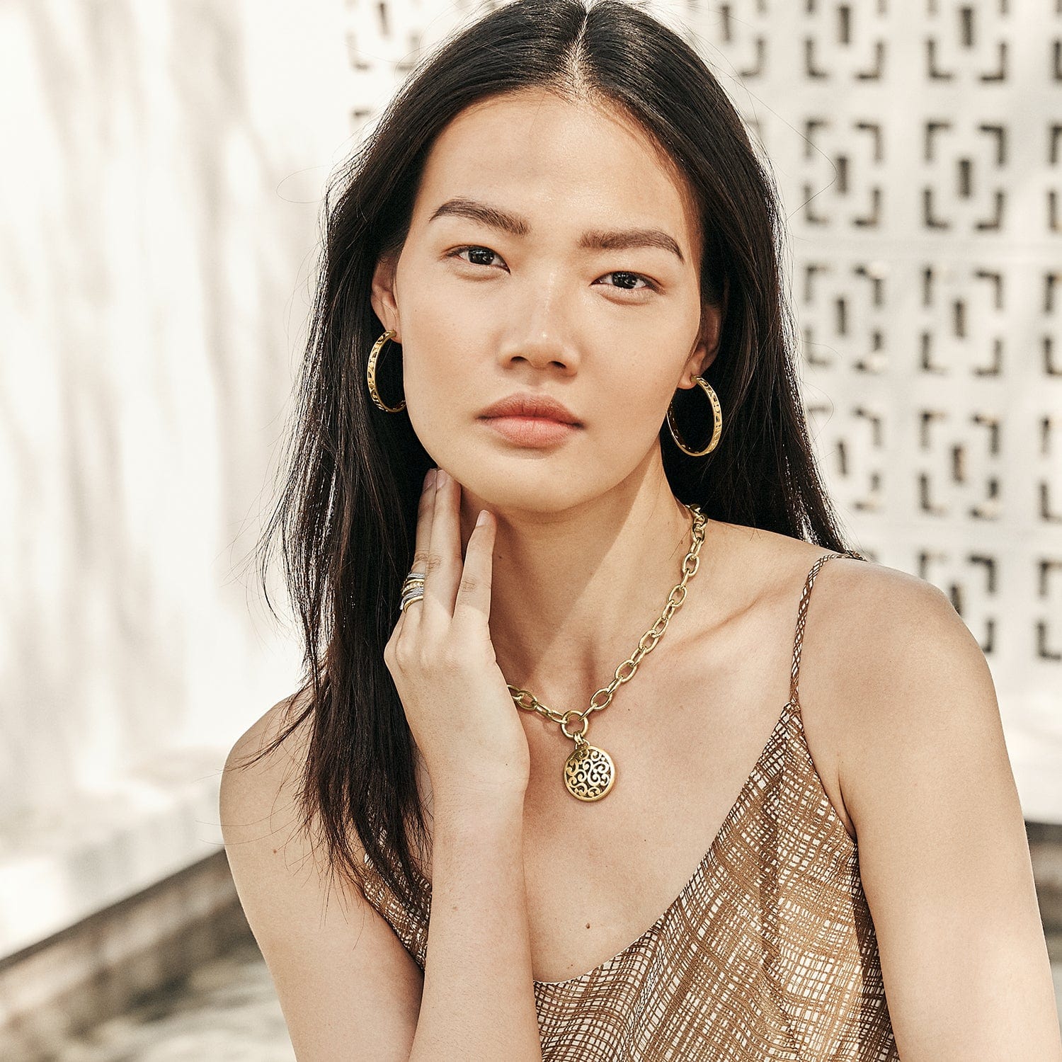 Contempo Medium Hoop Earrings - Image 3