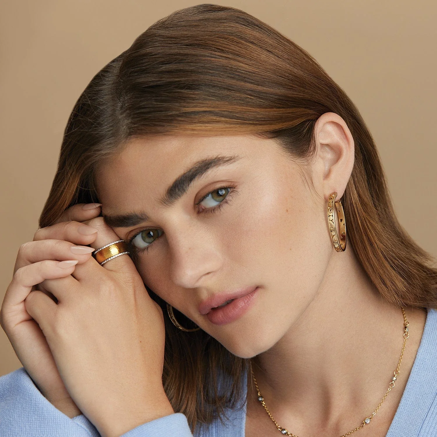 Contempo Medium Hoop Earrings - Image 5
