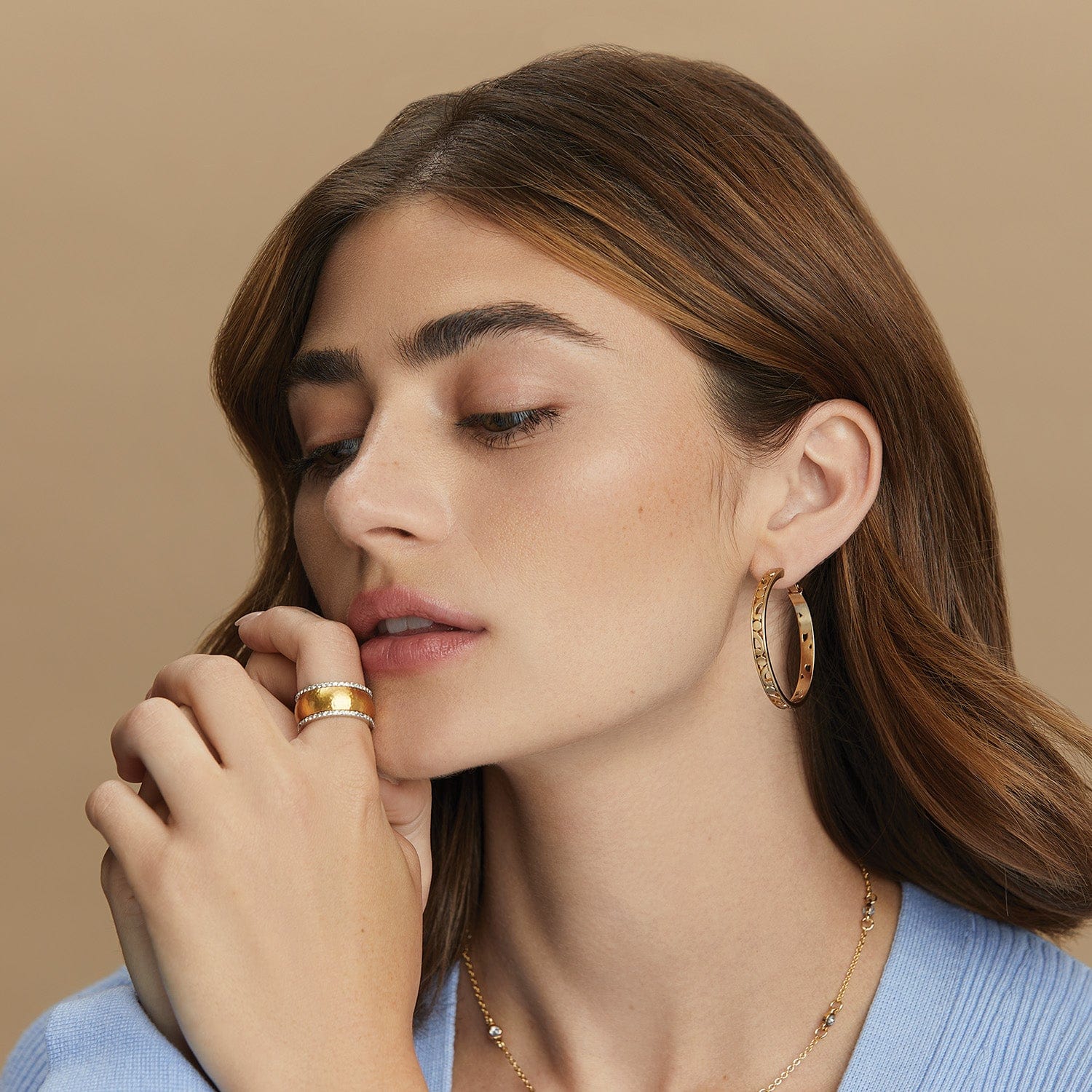 Contempo Medium Hoop Earrings - Image 6