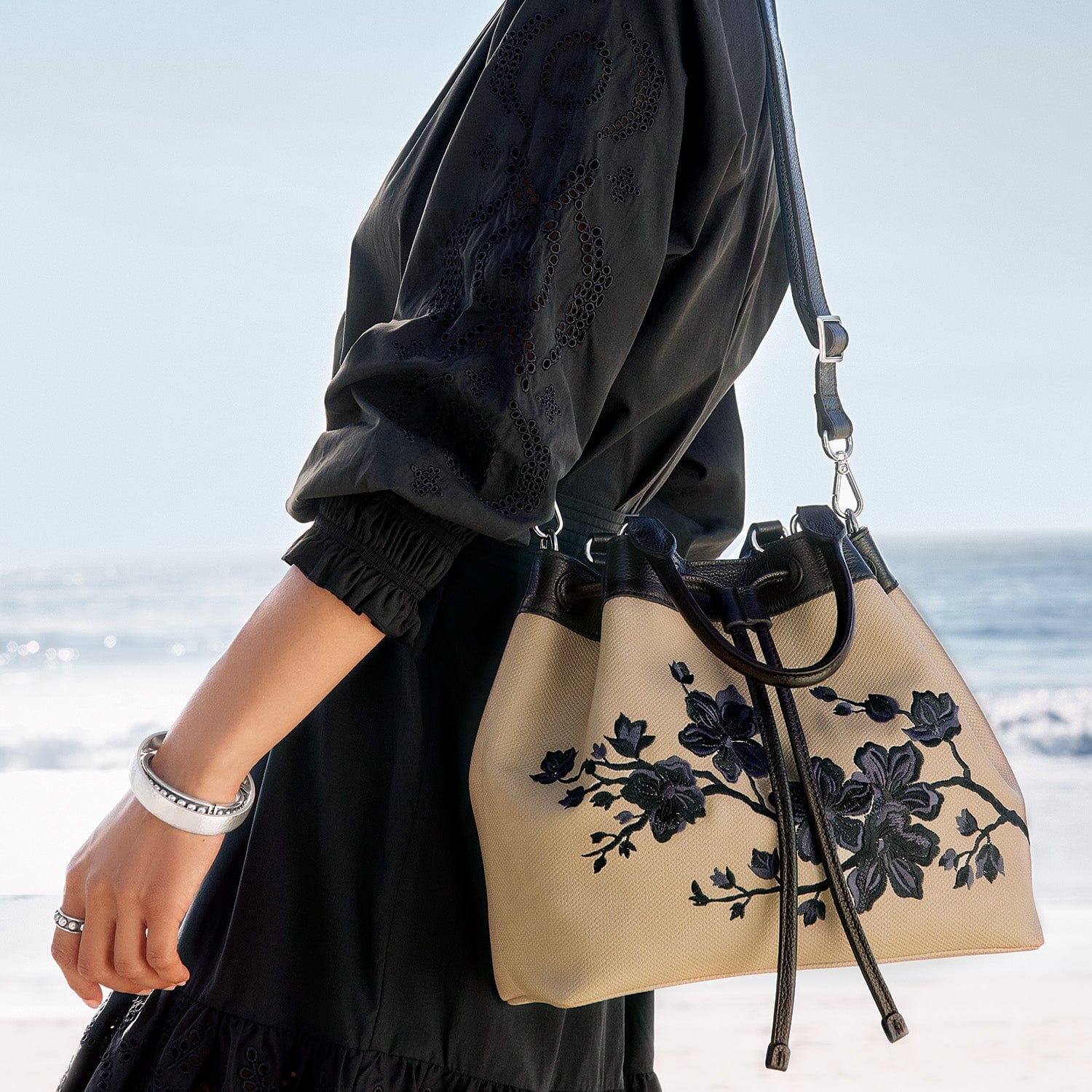 Elise Embroidered Drawstring Bag - Image 4