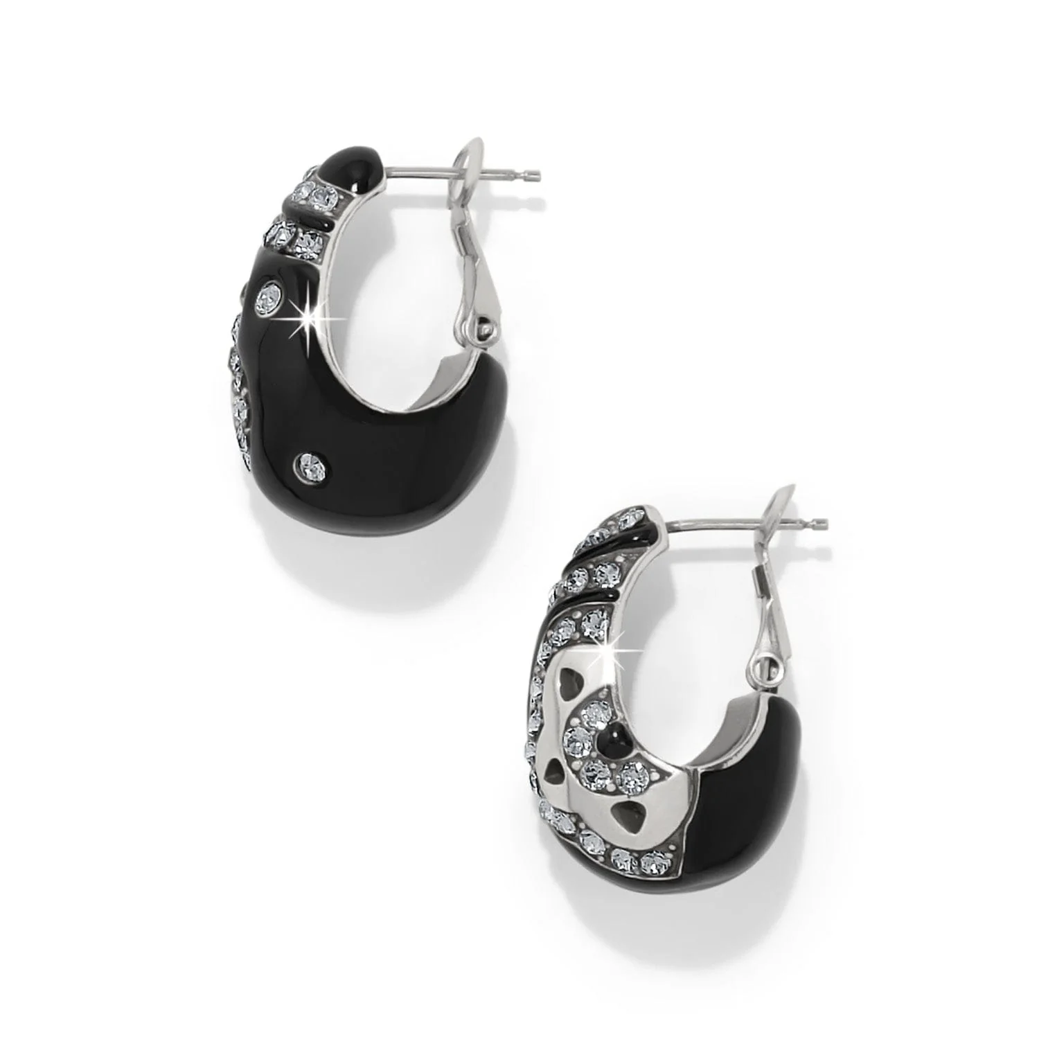 Flora Black Hoop Earrings - Image 2