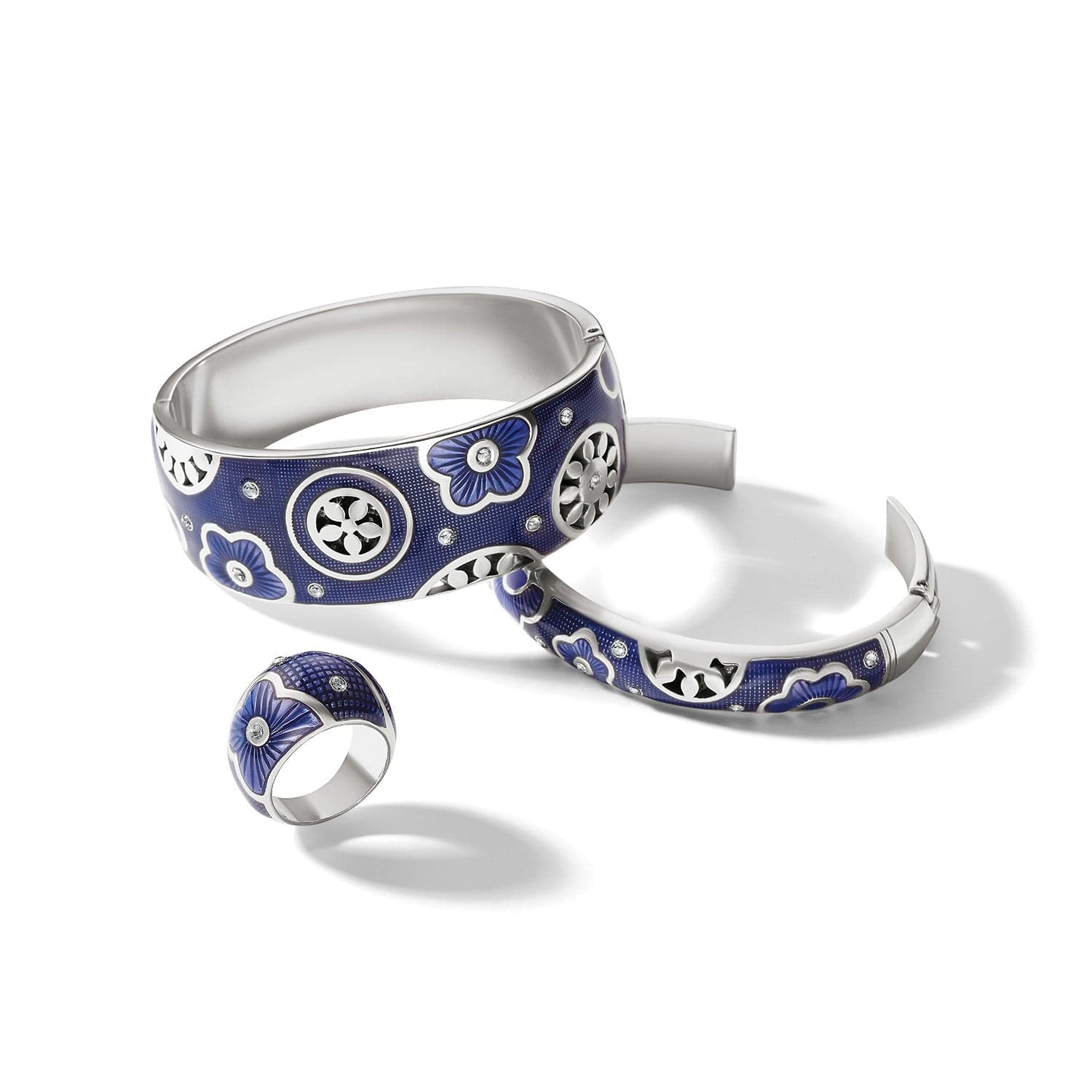 Flora Wide Hinged Bangle Bracelet - Image 3