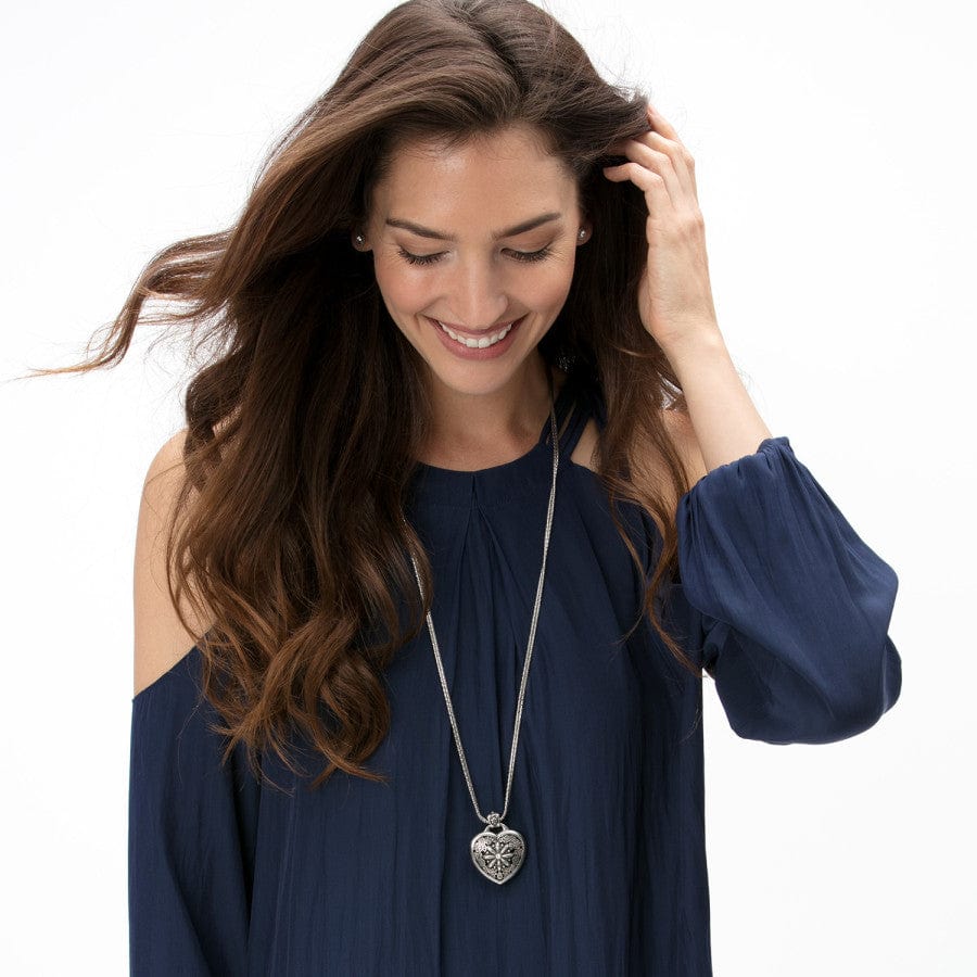 Floral Heart Locket Necklace - Image 5