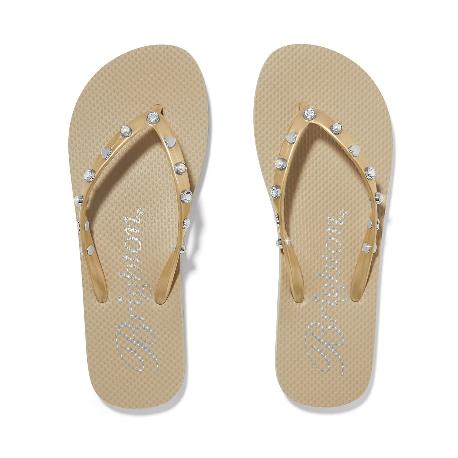 Golden Flat Flip Flops - Image 3