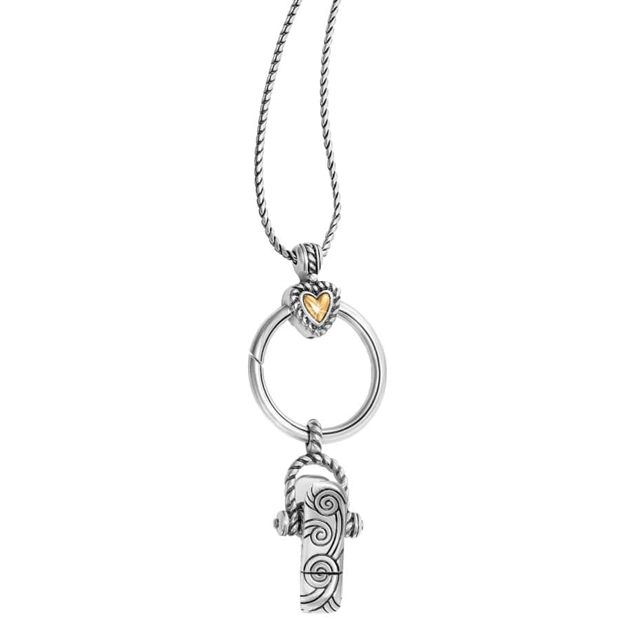 Heart Charm Reversible Badge Clip Necklace - Image 2