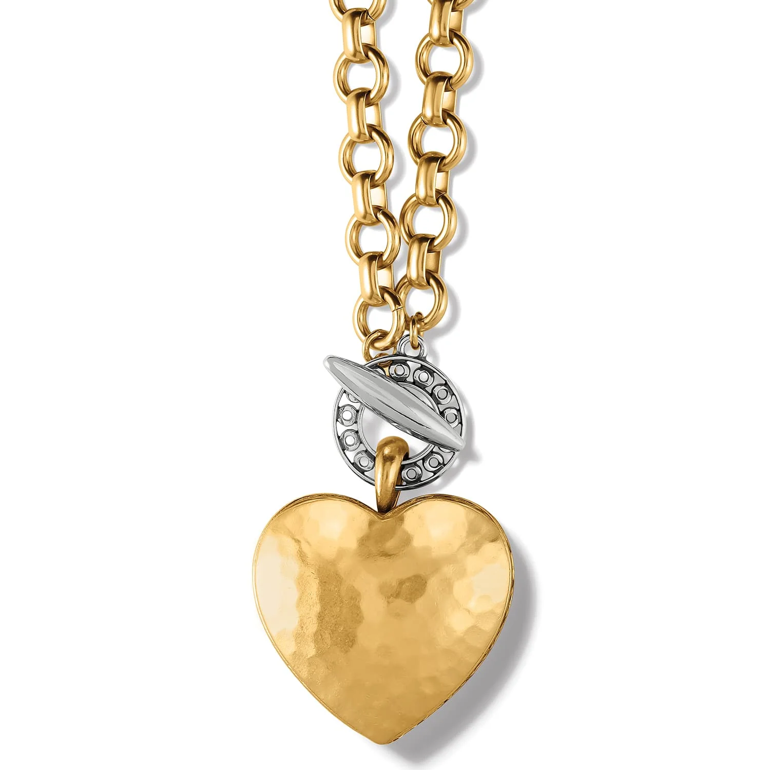 Inner Circle Two Tone Heart Toggle Necklace