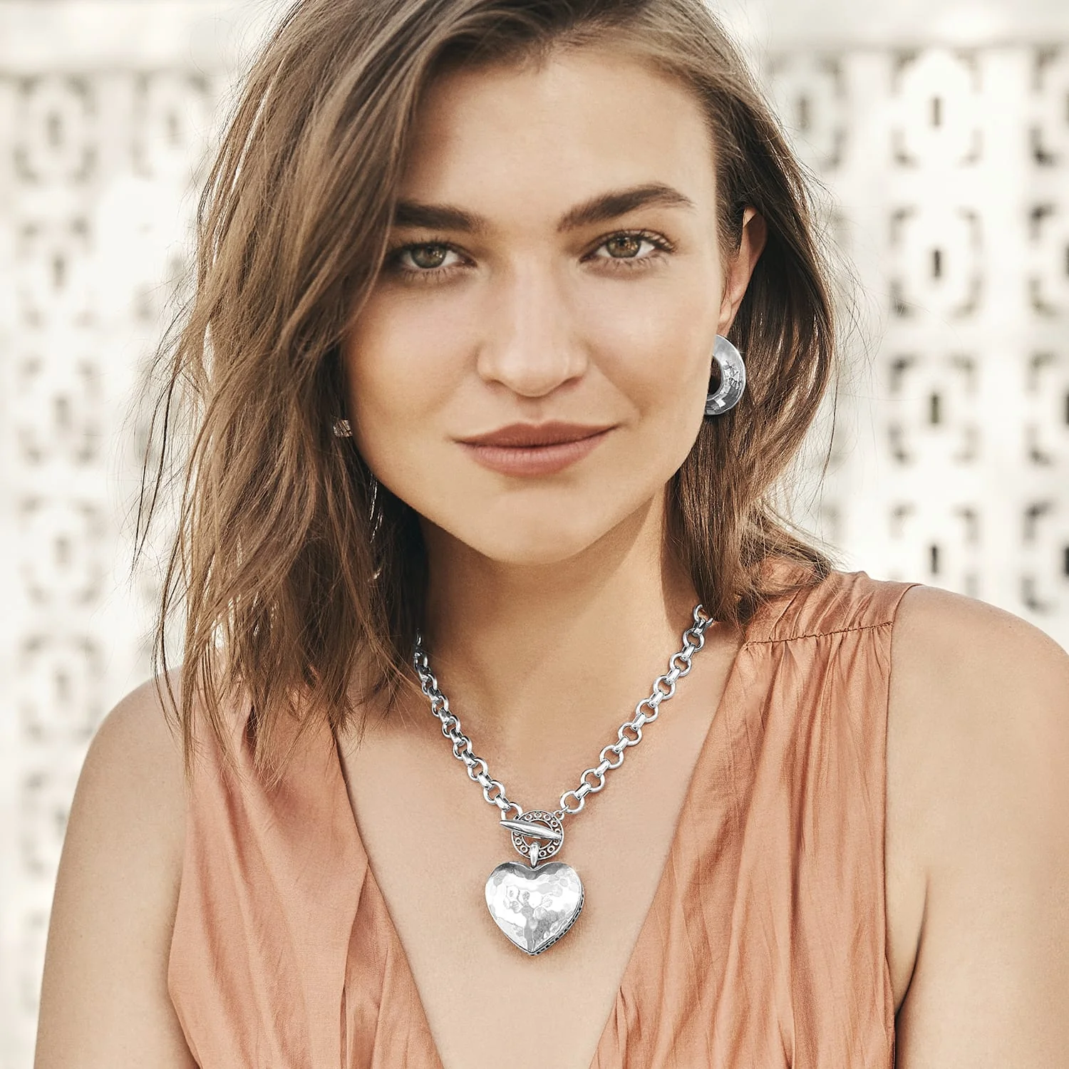 Inner Circle Two Tone Heart Toggle Necklace - Image 10