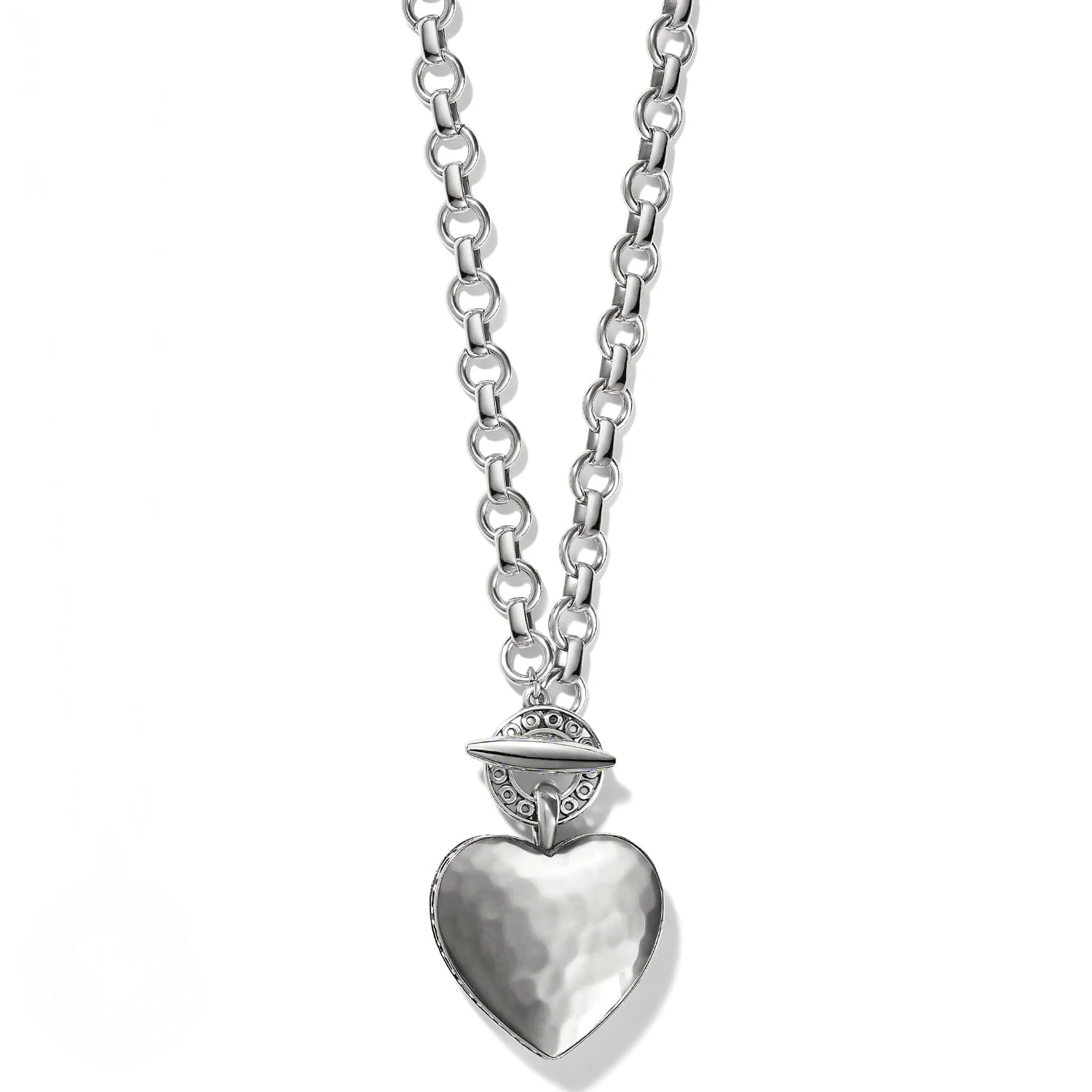 Inner Circle Two Tone Heart Toggle Necklace - Image 6