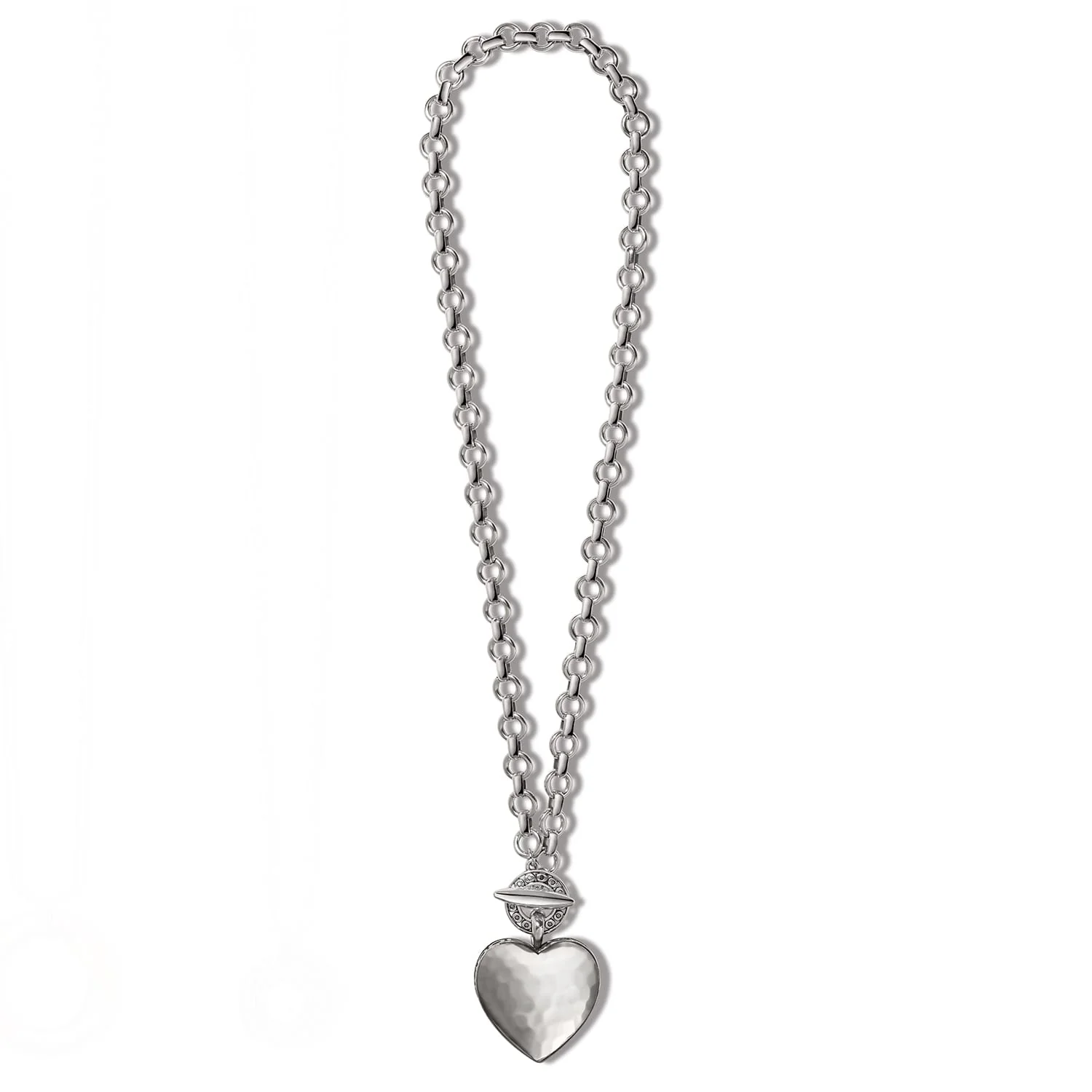 Inner Circle Two Tone Heart Toggle Necklace - Image 7