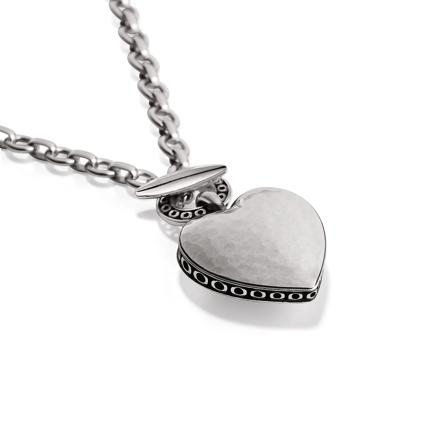 Inner Circle Two Tone Heart Toggle Necklace - Image 8