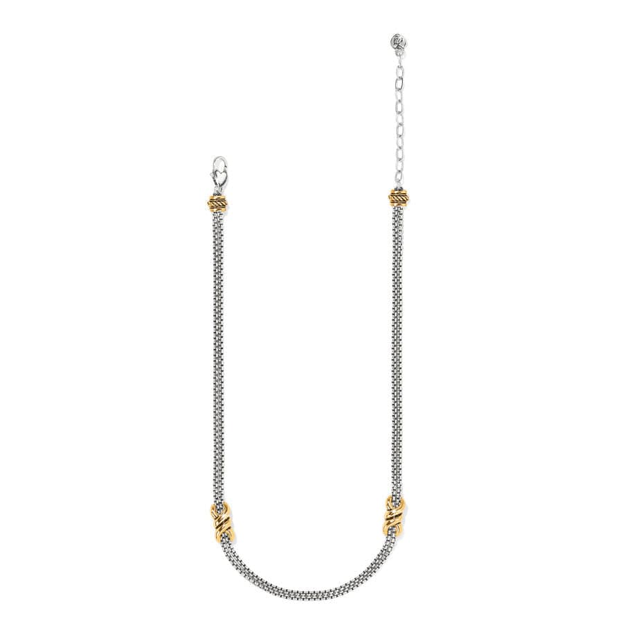 Interlok Twist Two Tone Double Chain Necklace - Image 2
