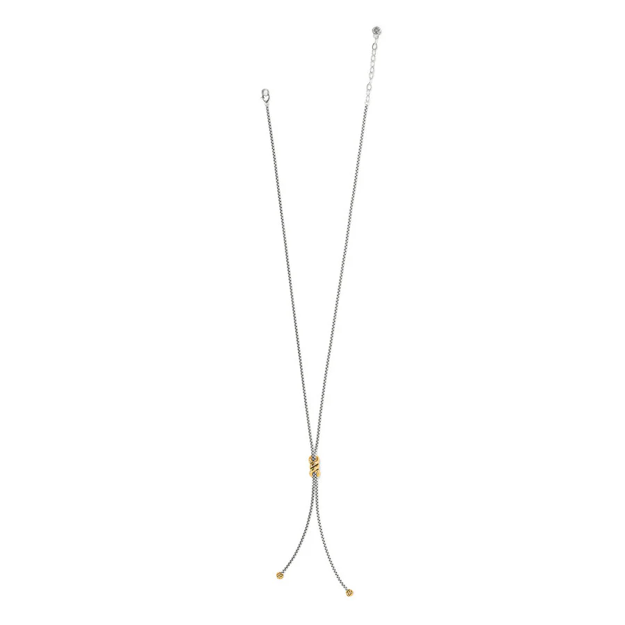 Interlok Twist Two Tone Lariat Necklace - Image 2