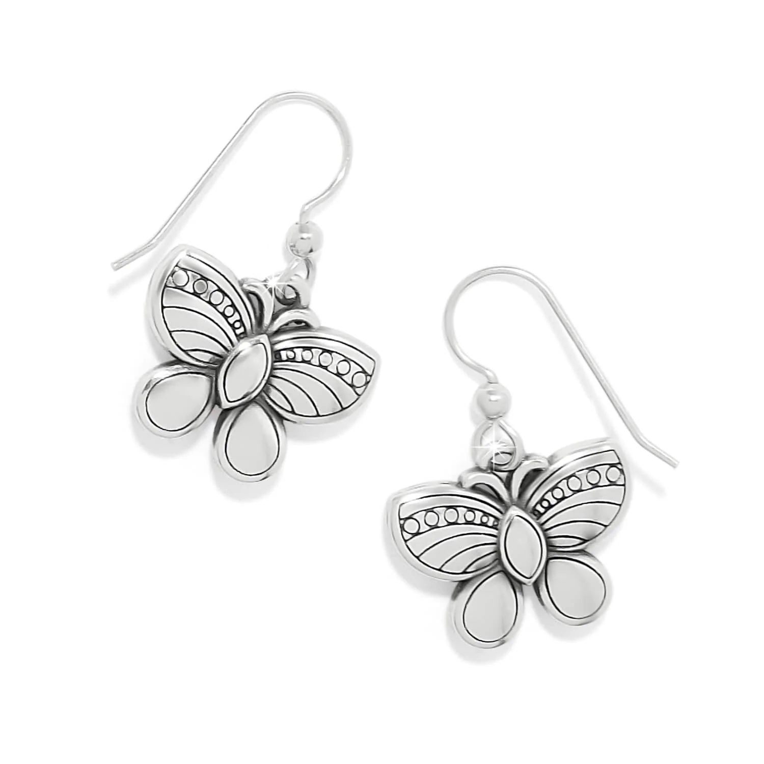 La Tulipe Butterfly Pink French Wire Earrings - Image 2