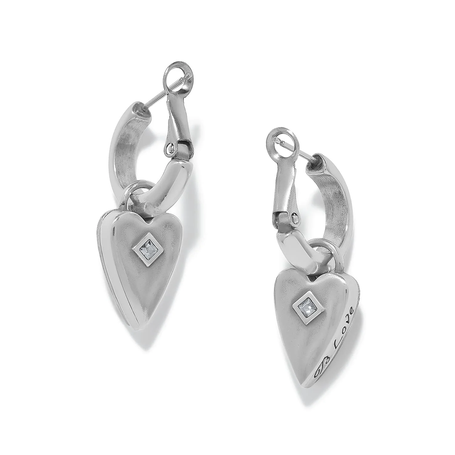 Love Messages B Love Blue Reversible Hoop Earrings - Image 2