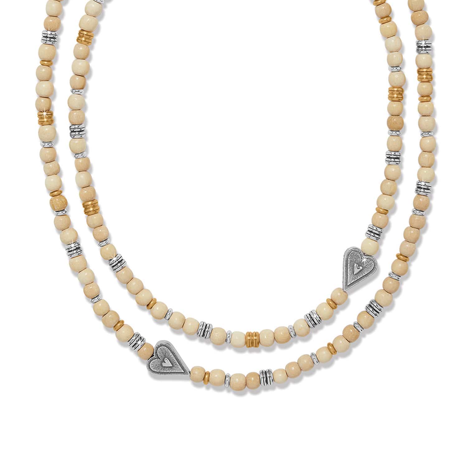 Love Messages I Am Grateful Wood Long Necklace