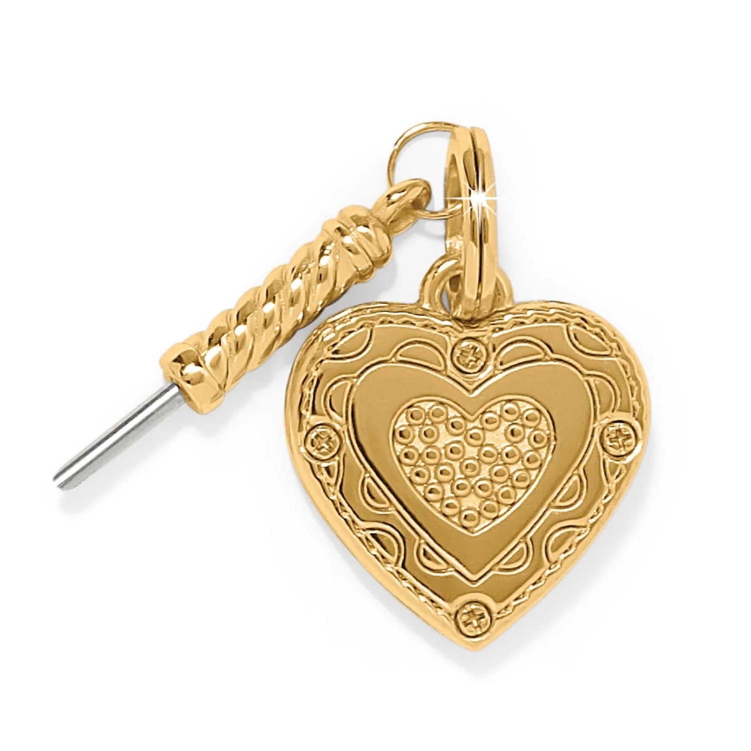 Memento Heart Golden Photo Charm - Image 2