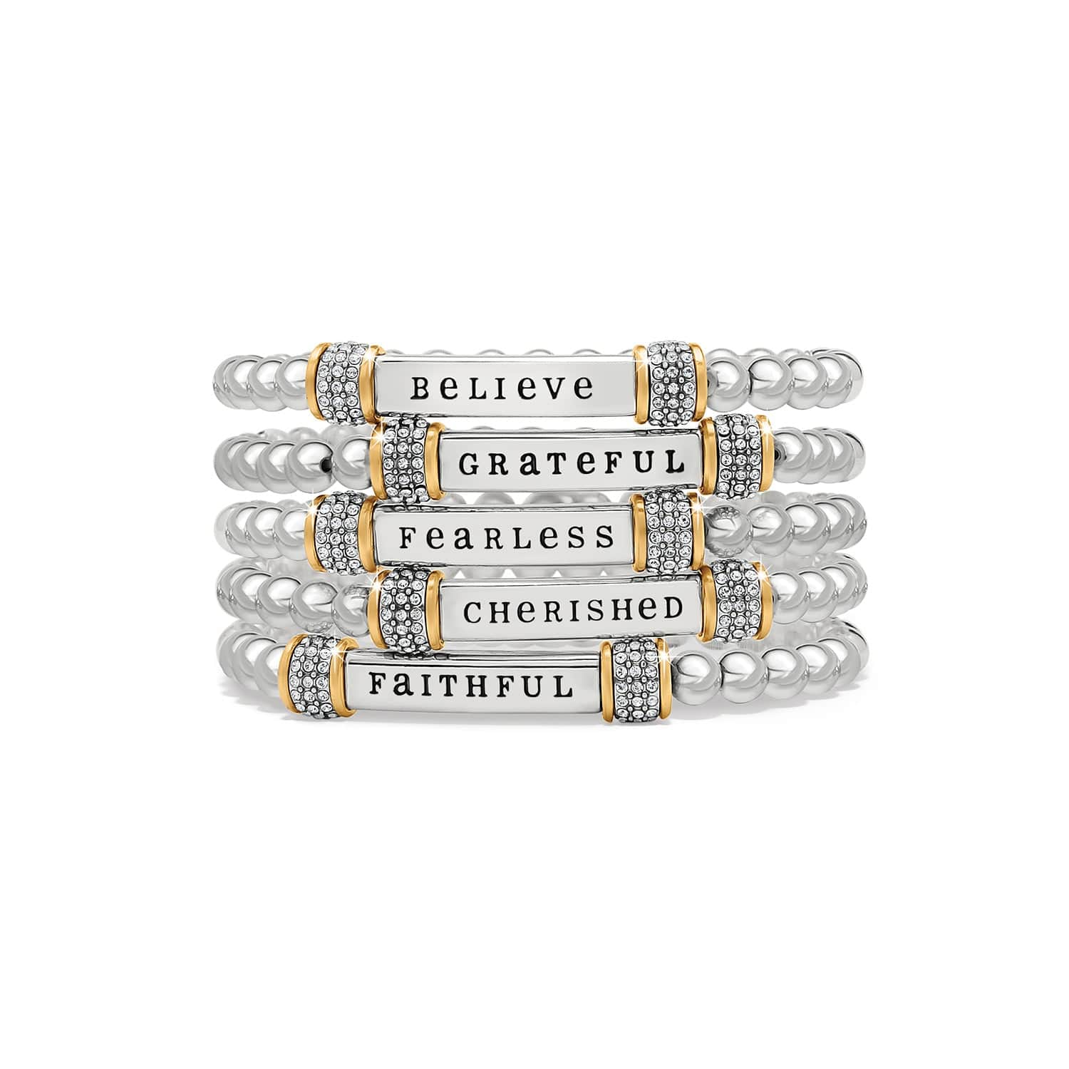 Meridian Believe Two Tone Stretch Bracelet - Image 3