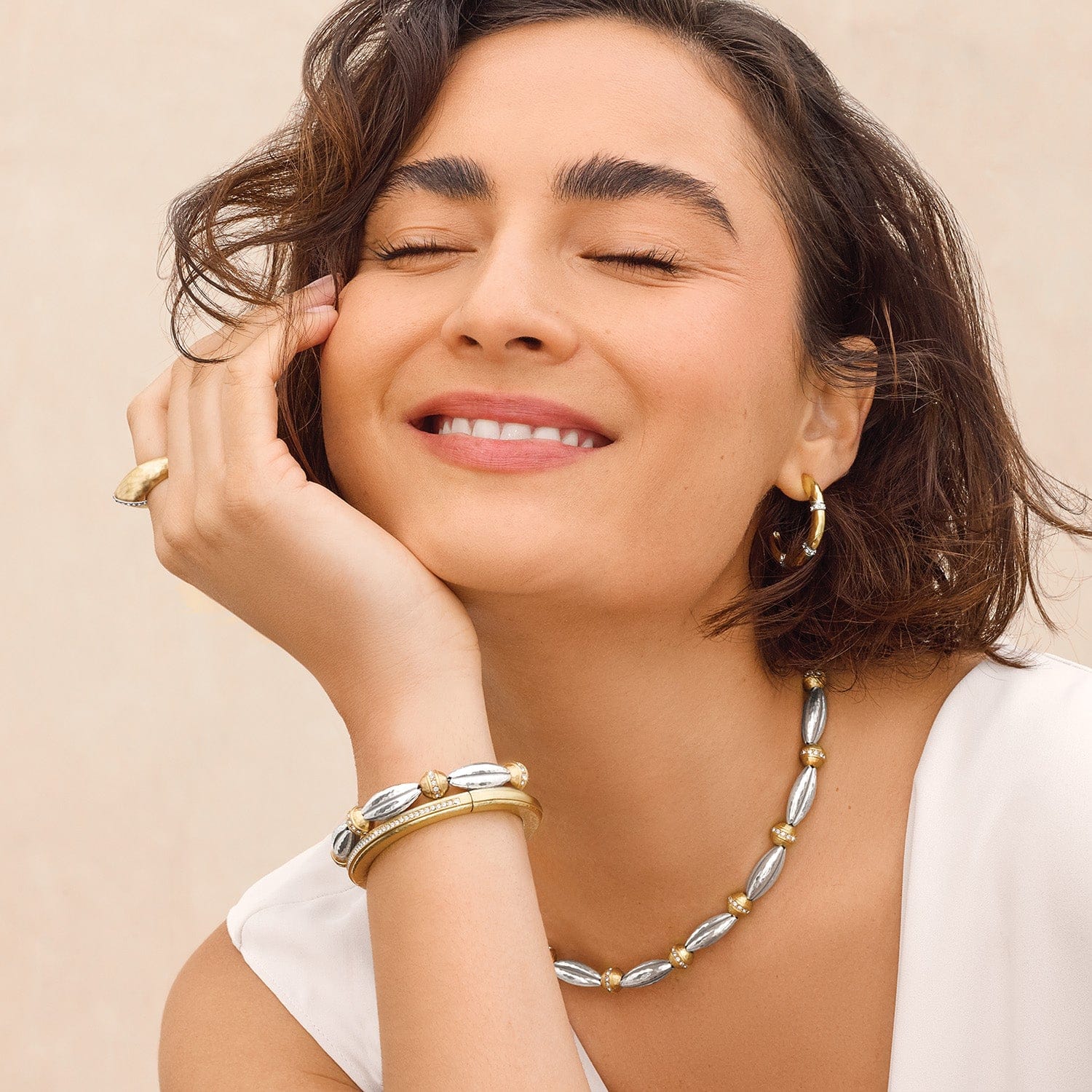 Meridian Orbit Bead Two Tone Bracelet - Image 3