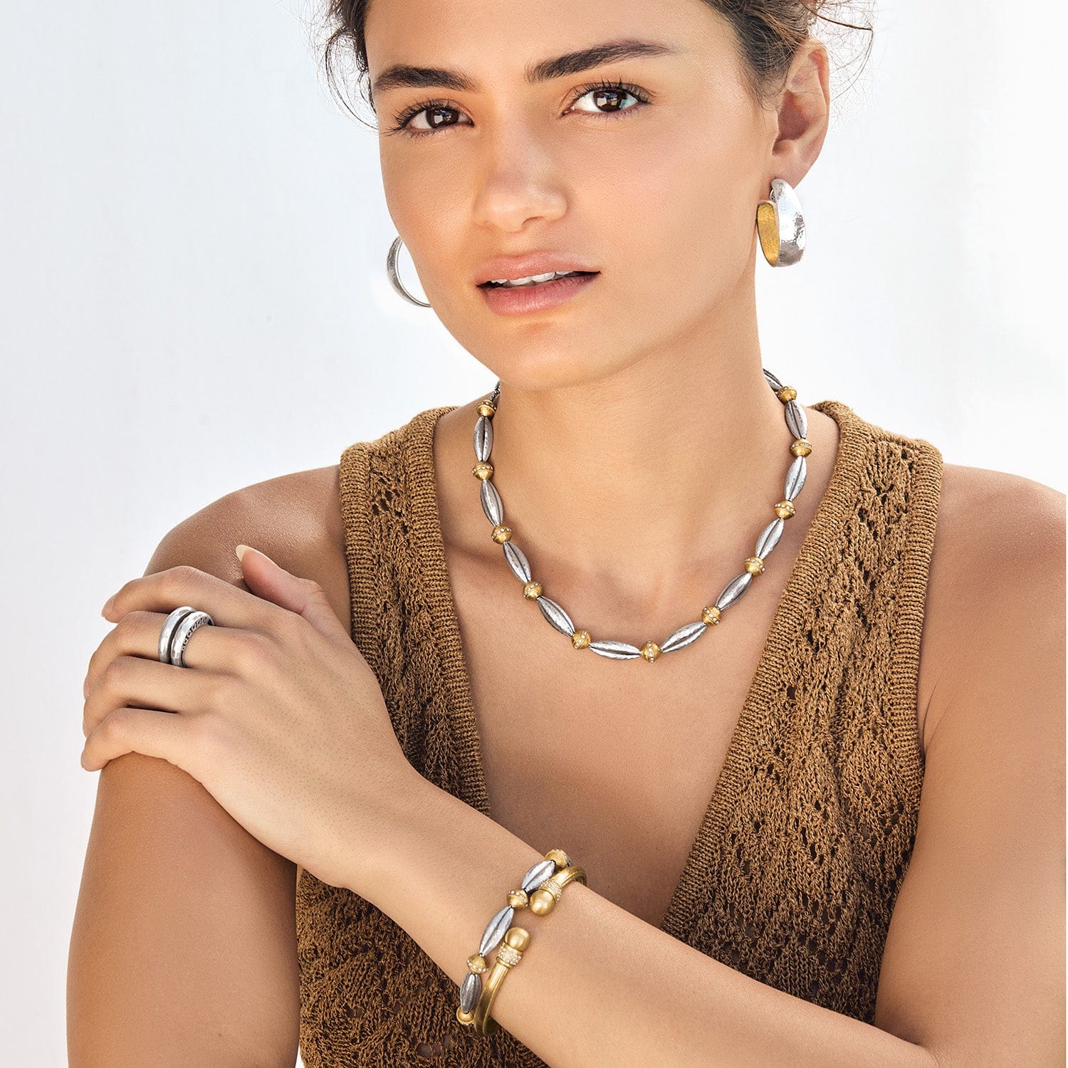 Meridian Orbit Bead Two Tone Bracelet - Image 4
