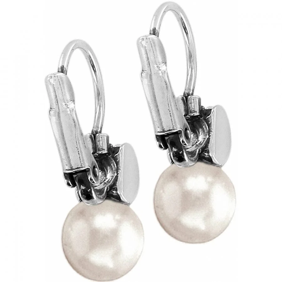 Meridian Petite Pearl Leverback Earrings - Image 3