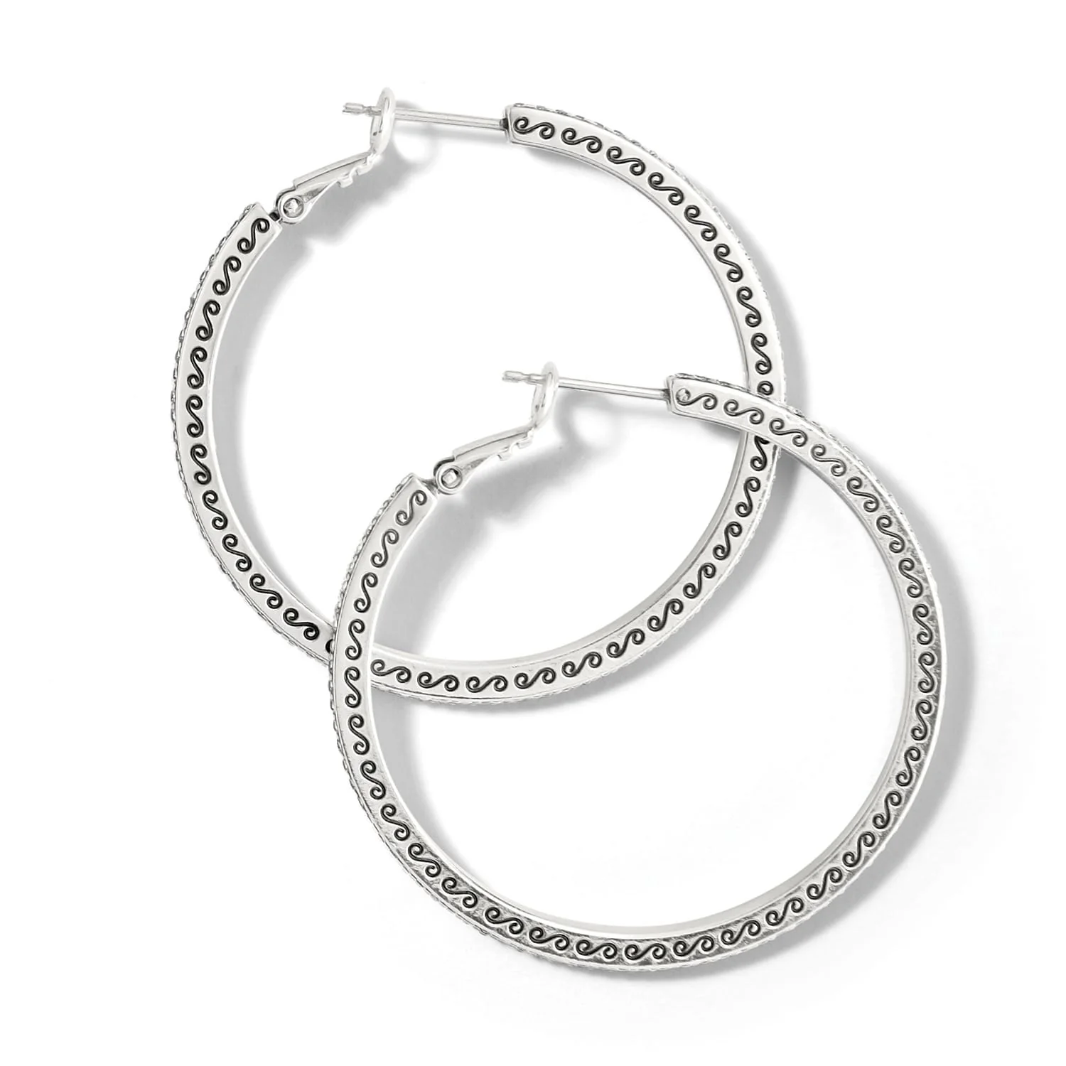 Meridian Thin Large Hoop Earrings - Image 4