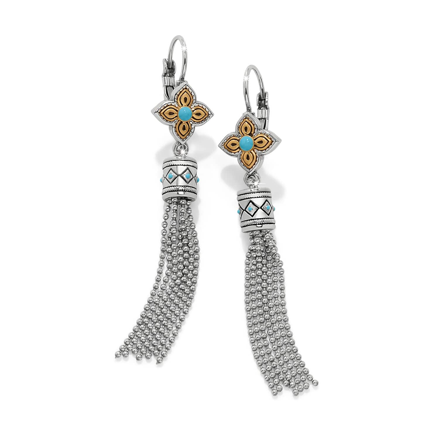 Mosaic Cerrillos Tassel Leverback Earrings - Image 2