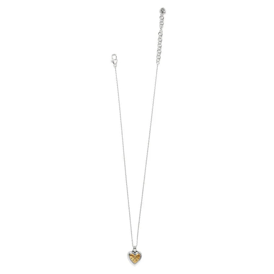 Mosaic Heart Two Tone Heart Petite Necklace - Image 3