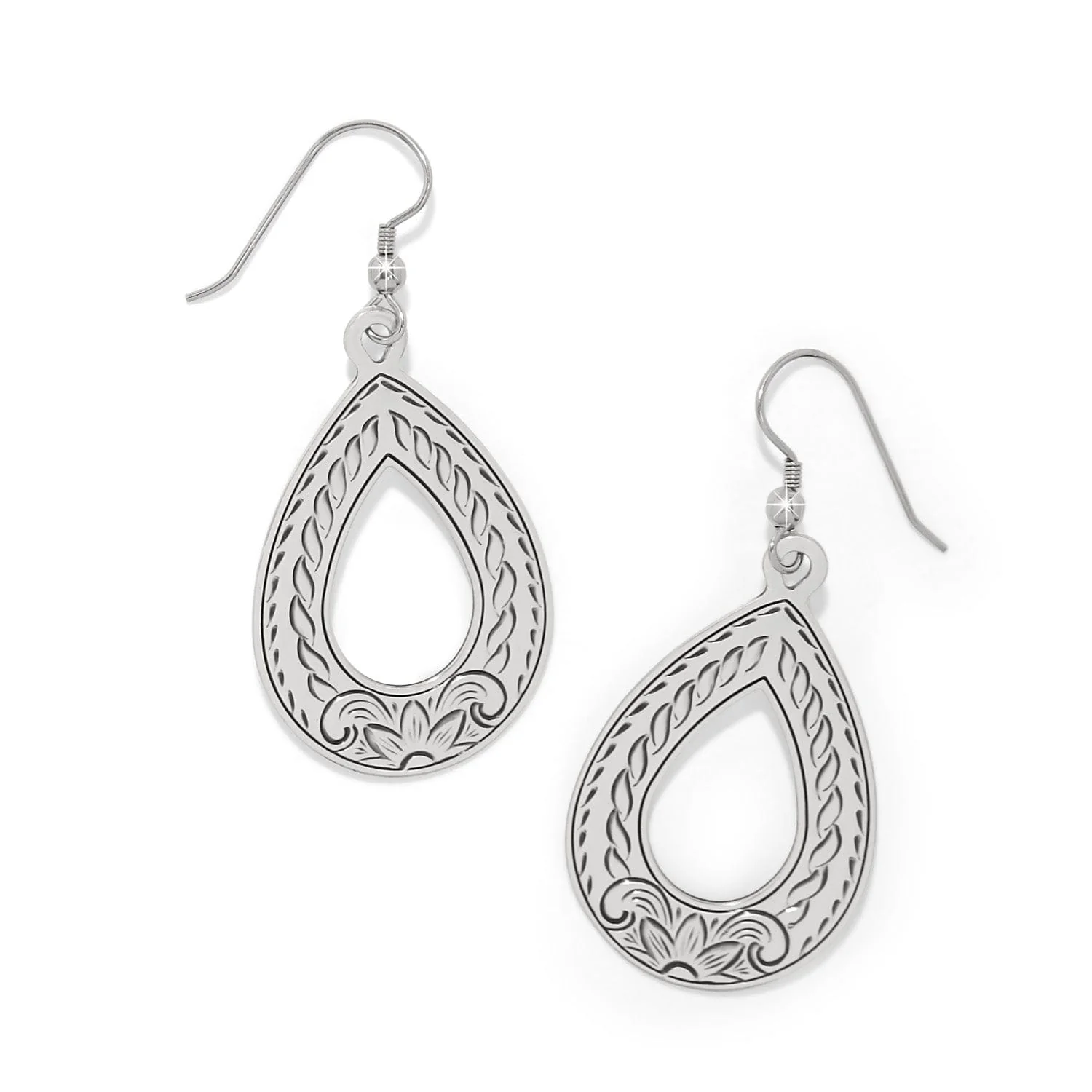 Mosaic Open Teardrop French Wire Earrings