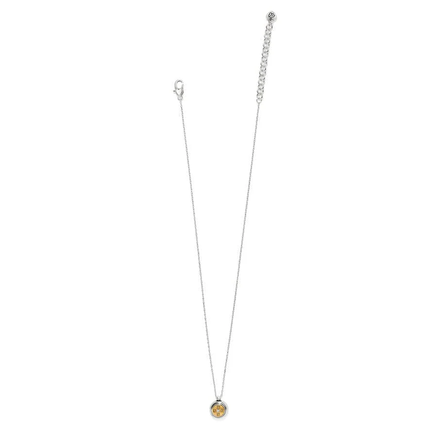 Mosaic Round Two Tone Mini Necklace - Image 3