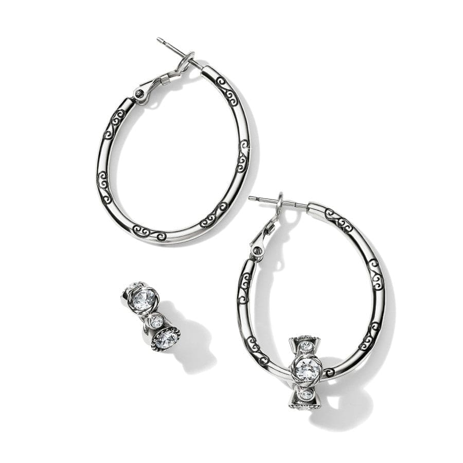 Oval Hoop Charm Earrings - Image 5