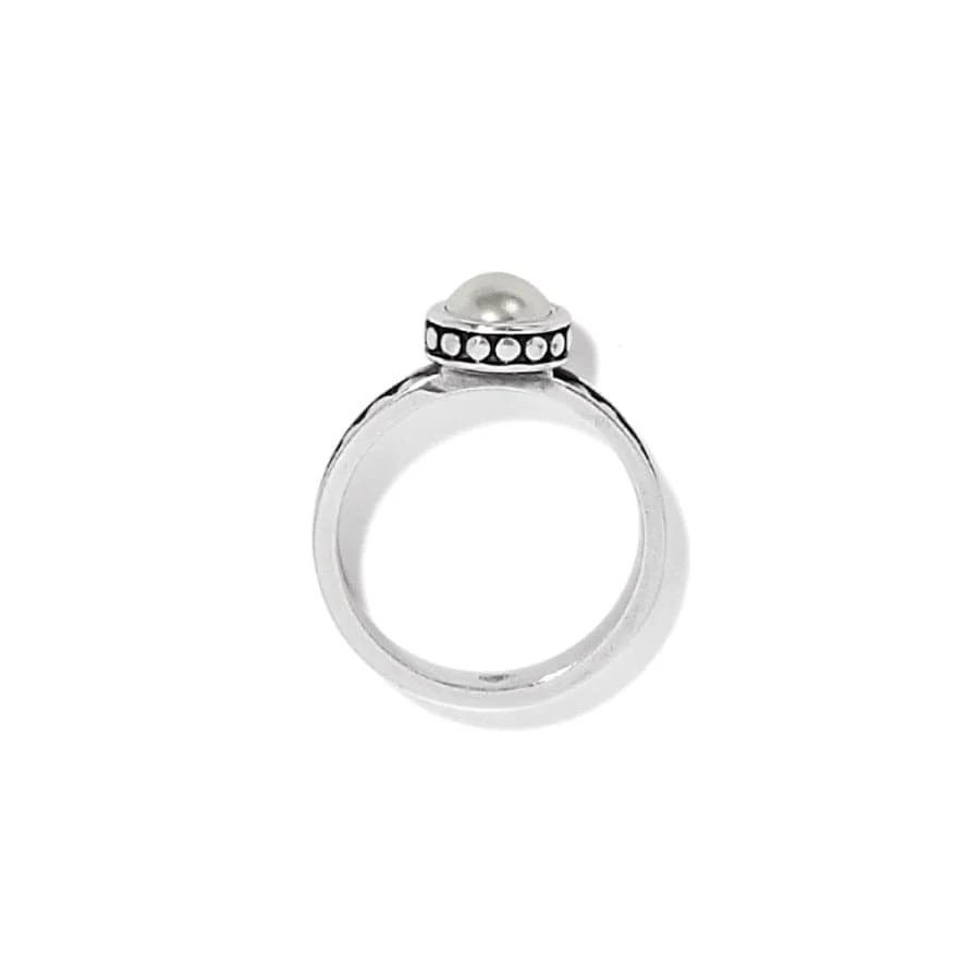 Pebble Dot Pearl Slim Band Ring - Image 2