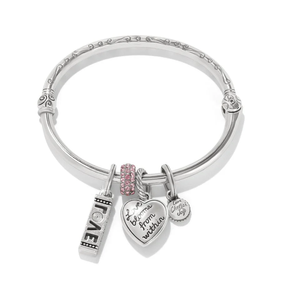 Pink Heart Charm Bangle - Image 2