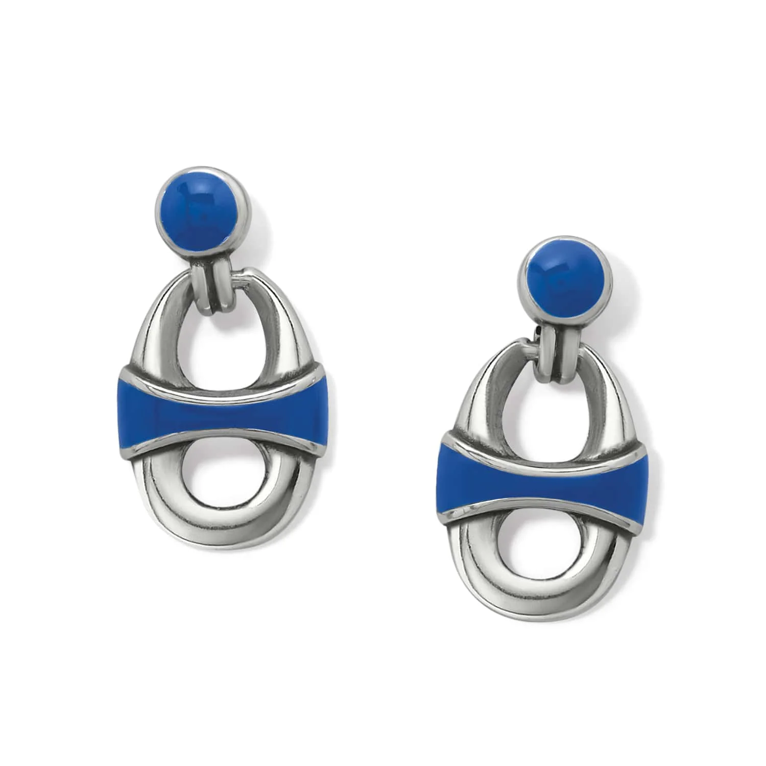 Portofino Link Black Drop Post Earrings - Image 3