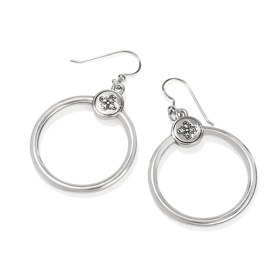 Pretty Tough Bold Heart Two Tone French Wire Earrings - Image 2