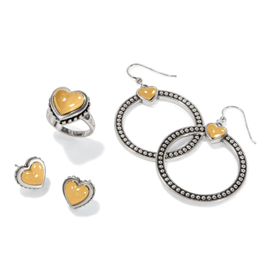 Pretty Tough Bold Heart Two Tone French Wire Earrings - Image 3