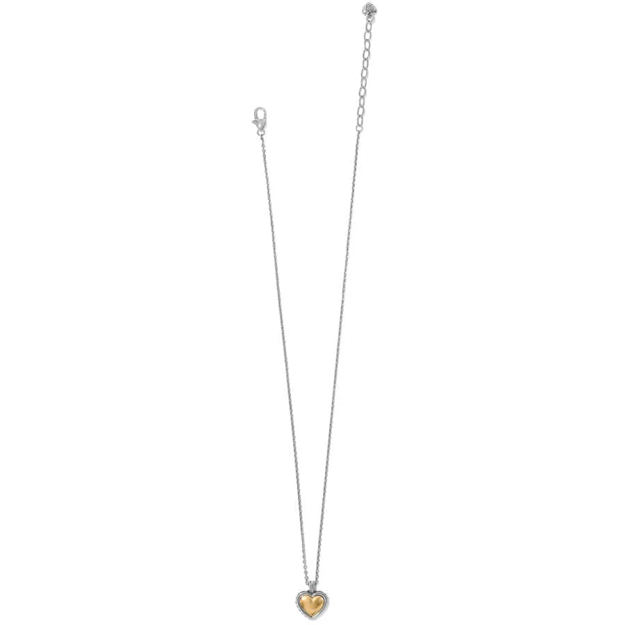 Pretty Tough Bold Two Tone Heart Petite Necklace - Image 2