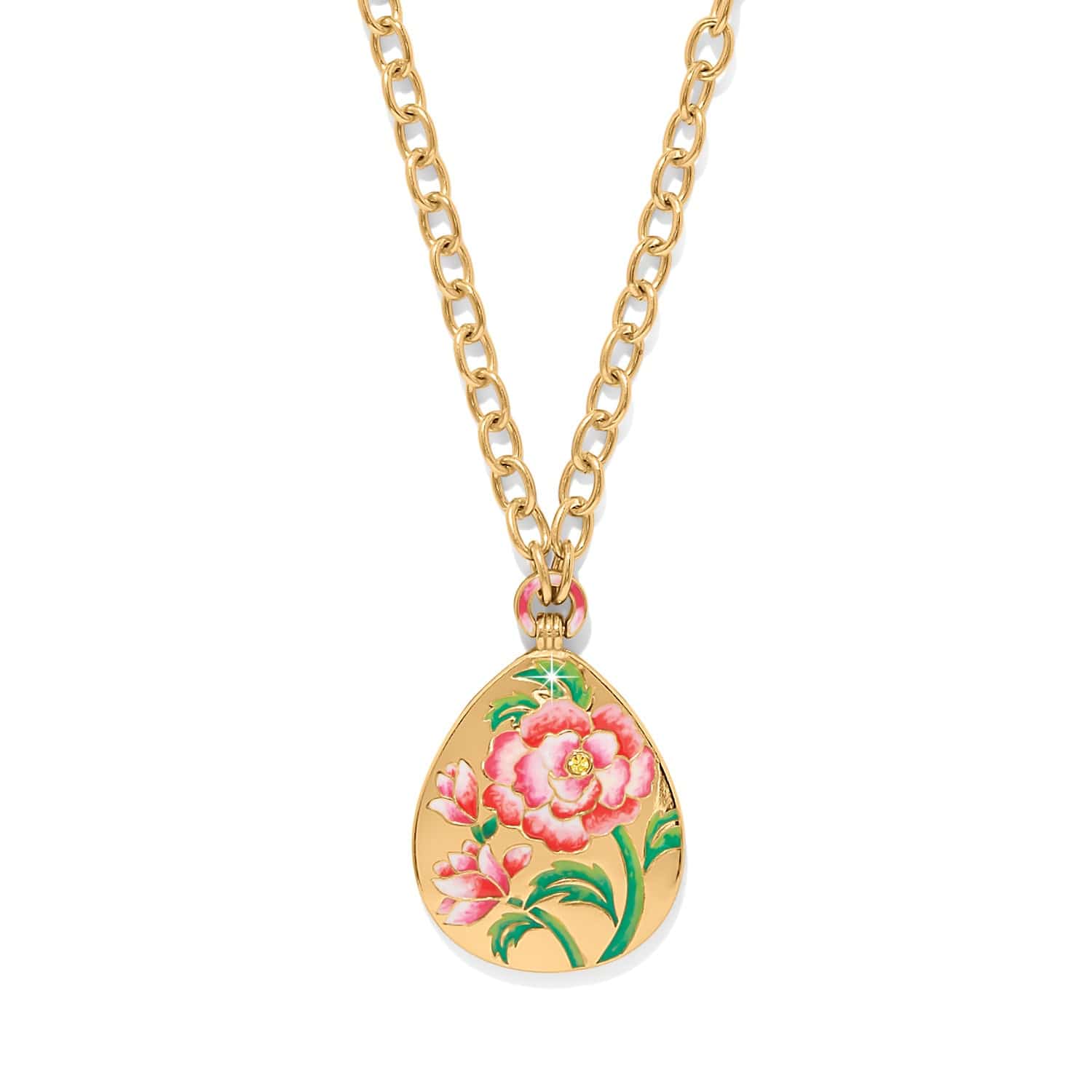 Rose Petal Teardrop Necklace