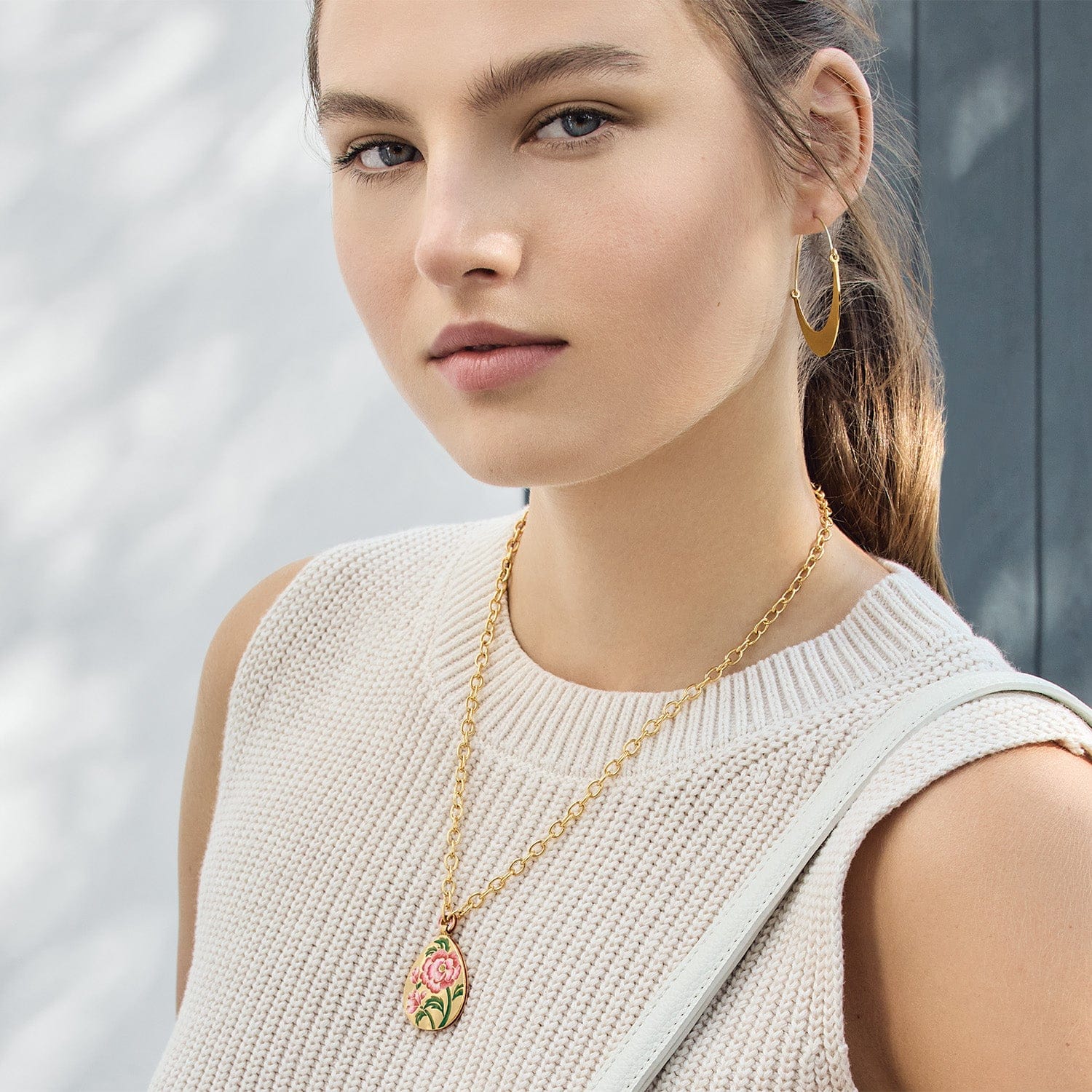 Rose Petal Teardrop Necklace - Image 5