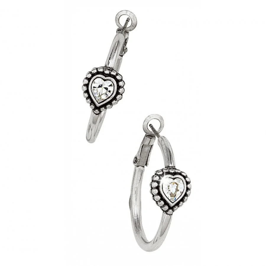 Shimmer Heart Small Hoop Earrings - Image 2