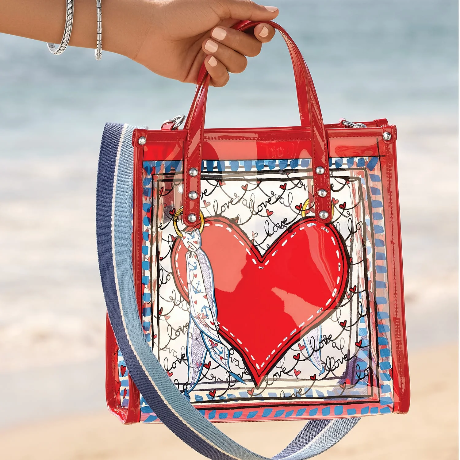 Striped Love Clear Tote - Image 6