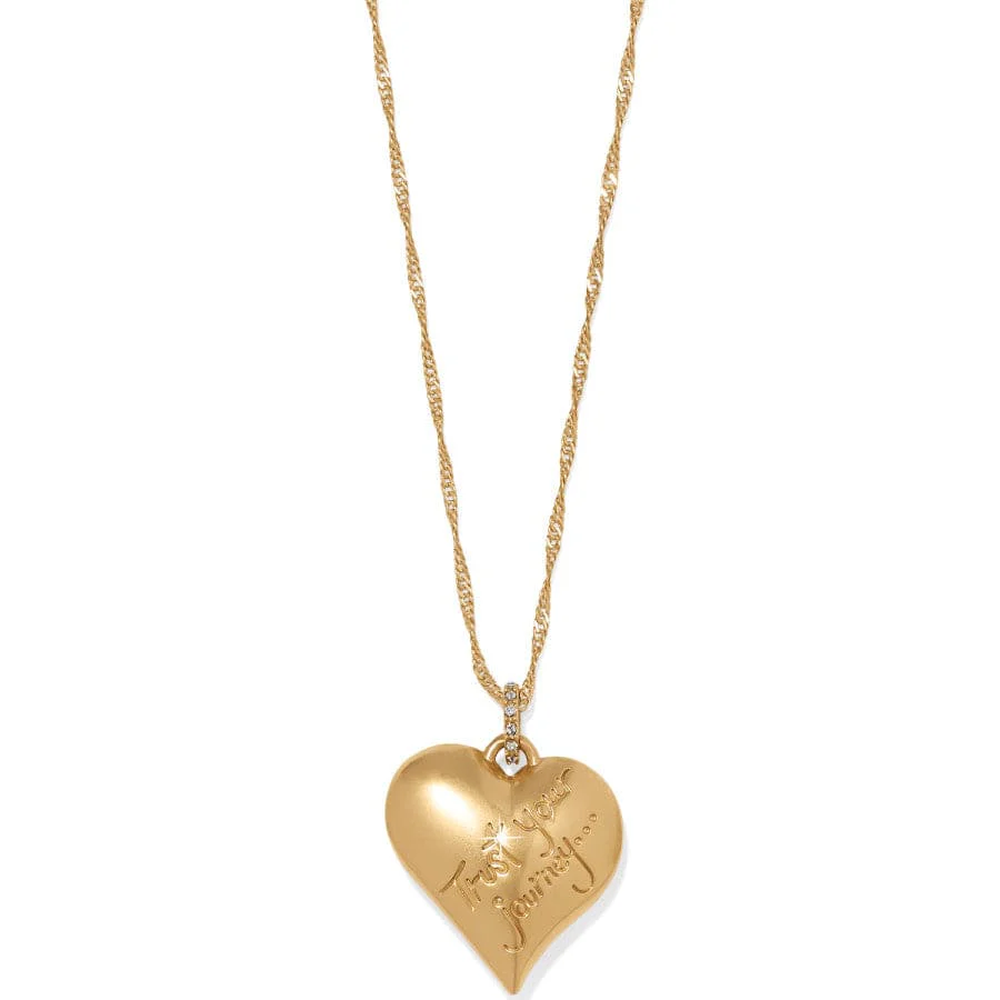 Trust Your Journey Golden Heart Necklace - Image 2