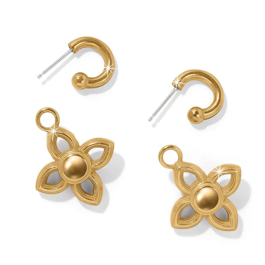 Venetian Gems Flower Reversible Post Drop Earrings - Image 3